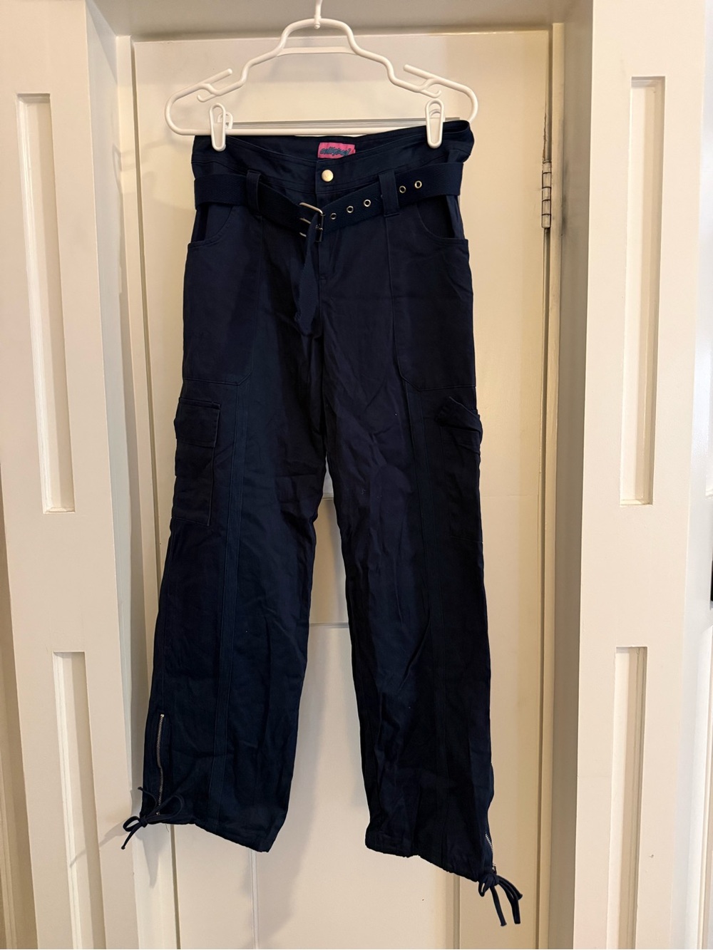 Edikted Navy Cargo Jeans with Belt